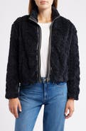 CITY BLUES Textured Faux Fur Jacket