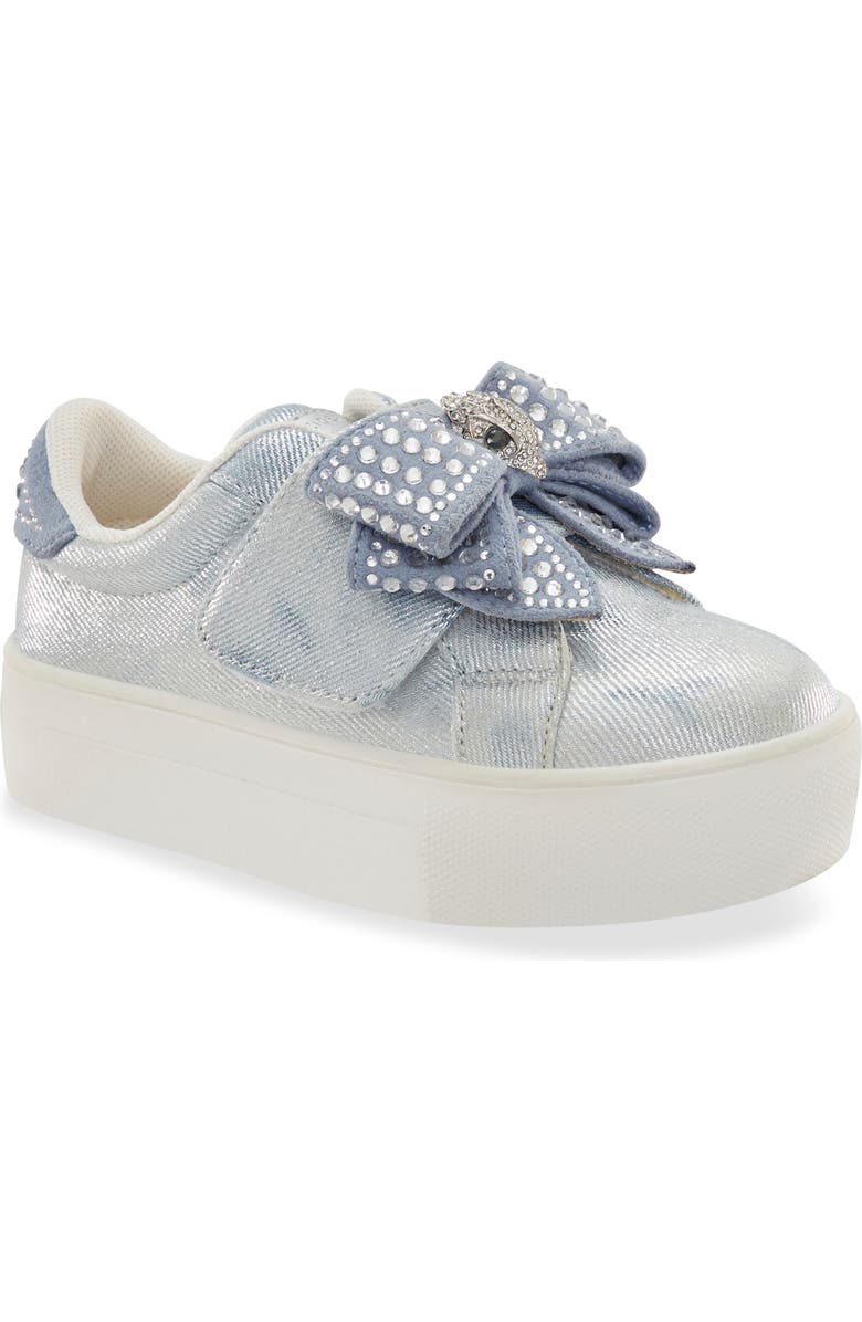 Kurt Geiger London Kids' Mini Laney Bow Sneaker, Main, color, Denim