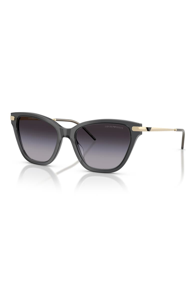54mm Gradient Cat Eye Sunglasses, Alternate, color, OPAL BLACK / GREY GRADIENT