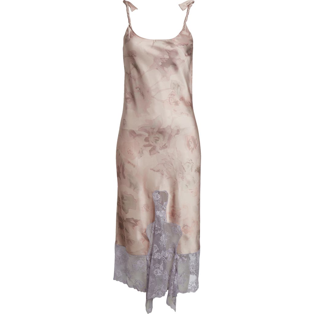 Collina Strada Cypress Painted Daisy Lace Trim Slipdress In Neutral