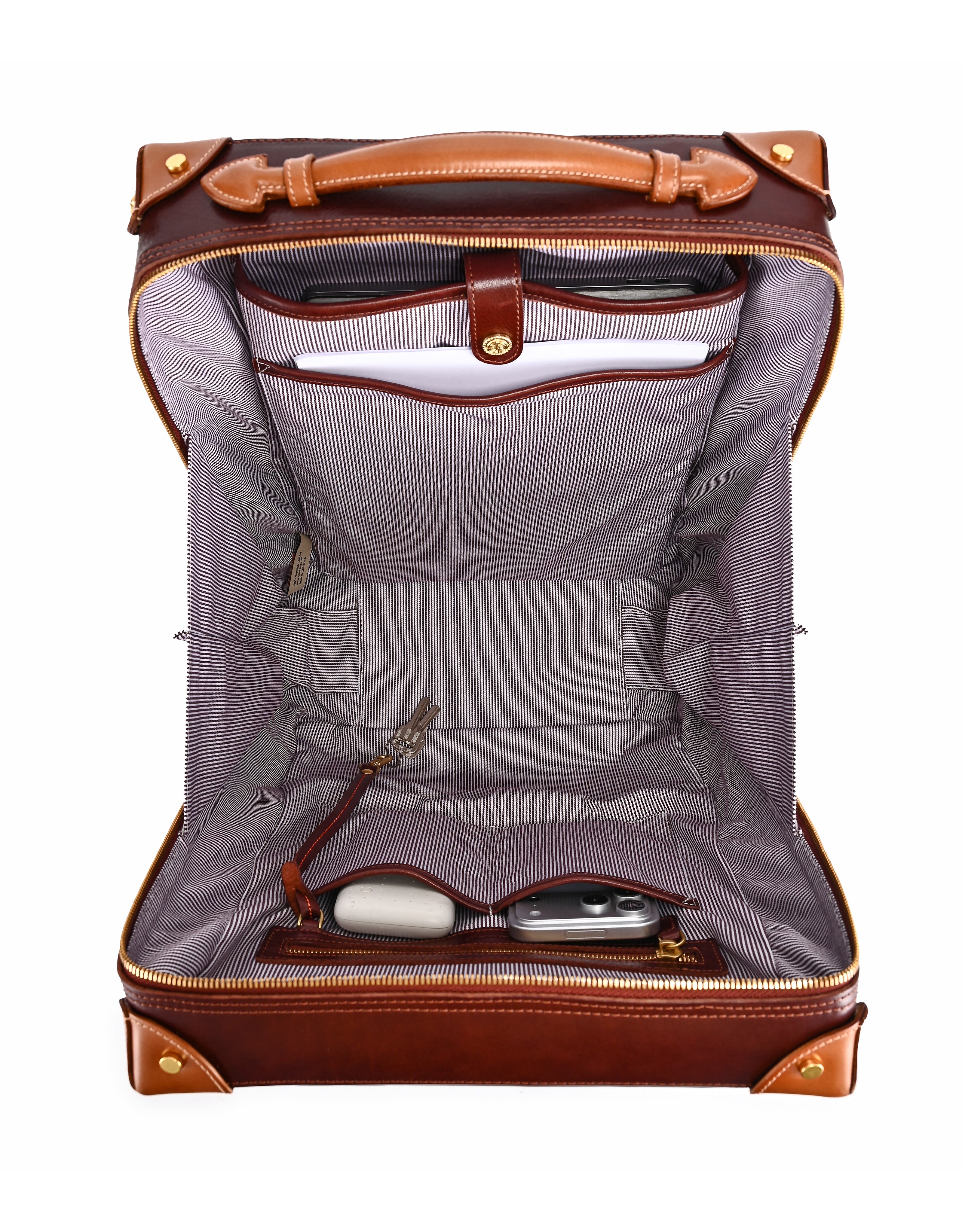OLD TREND Speedwell Small Leather Trunk Backpack, Alternate, color, Brown