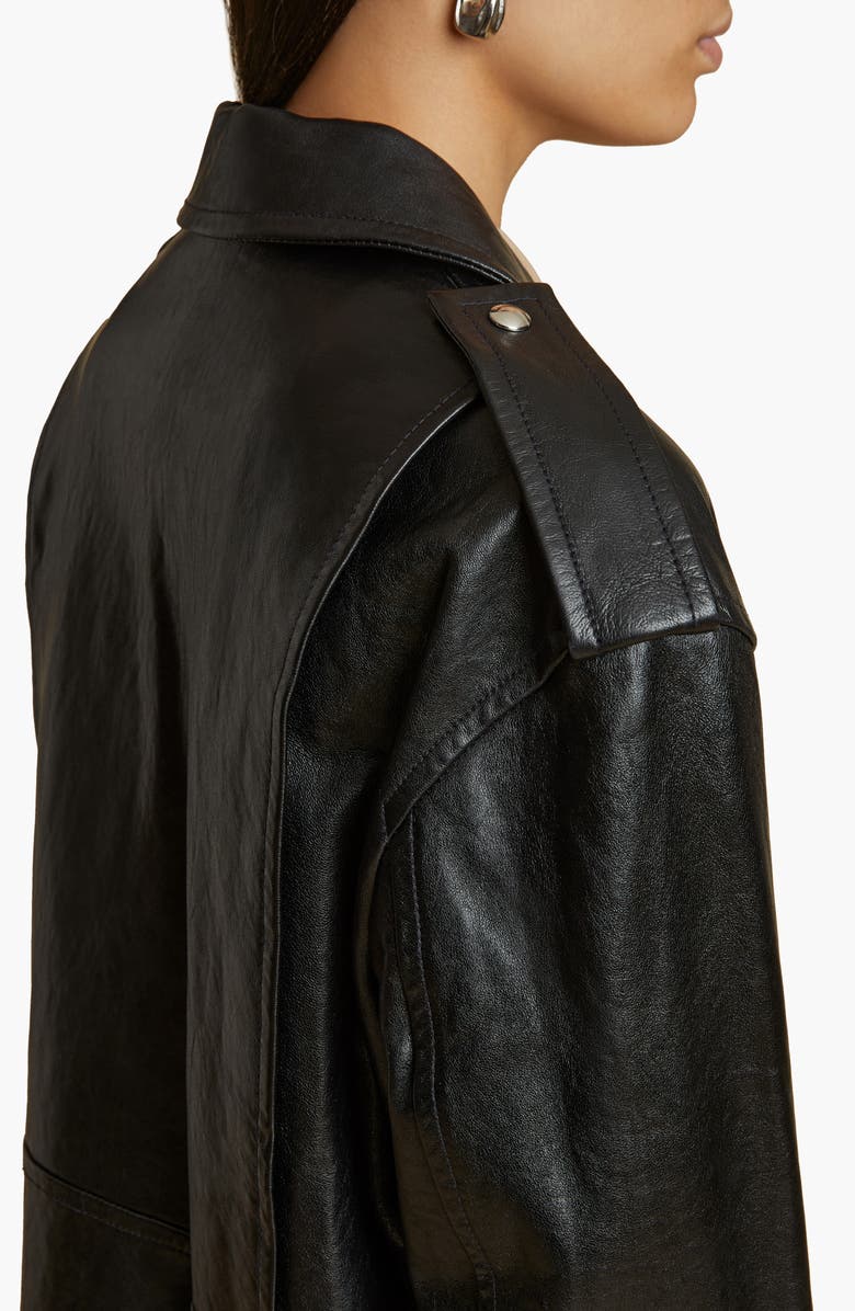 Khaite Hanson Leather Moto Jacket, Alternate, color, 