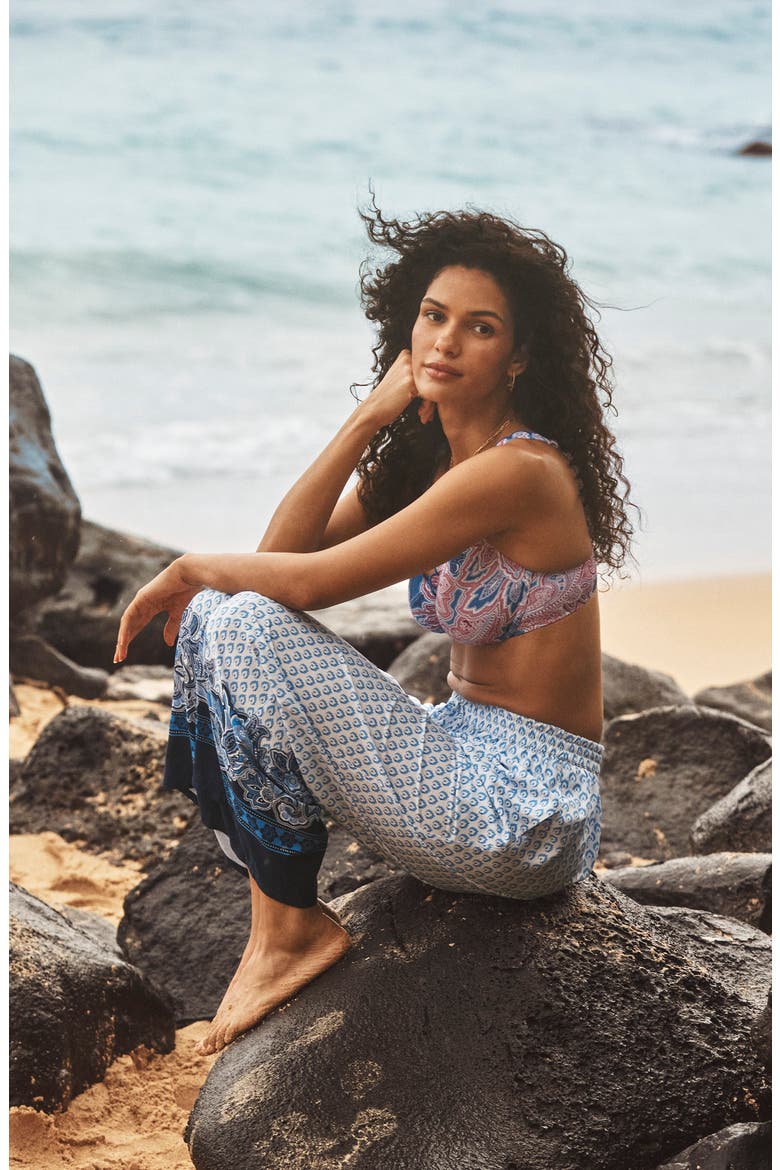 Paisley Daze Cover-Up Beach Pants, Alternate, color, PARADISO BLU