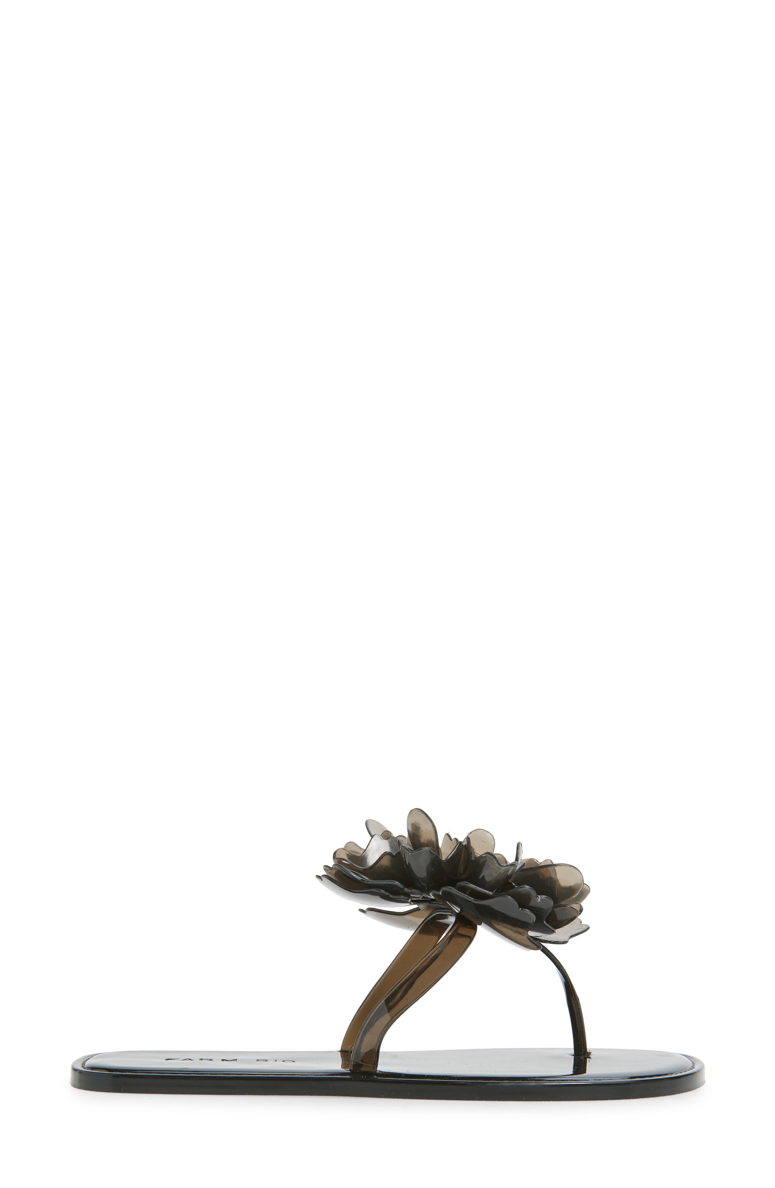 FARM Rio Flower Jelly Flip Flop, Alternate, color, Black