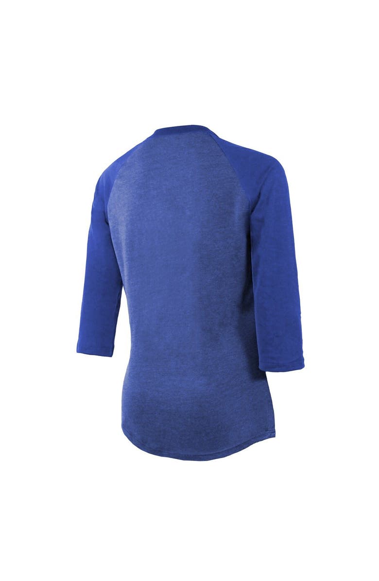 Majestic Threads Women's Majestic Threads Heathered Royal Los Angeles Rams Super Bowl LVI Champions Roaring Success Tri-Blend 3/4 Sleeve Raglan T-Shirt, Alternate, color, 