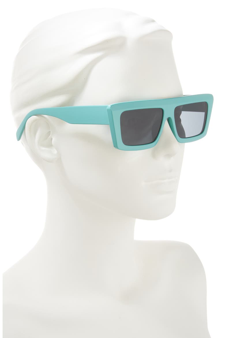 Flat Top Square Sunglasses, Alternate, color, BLUE