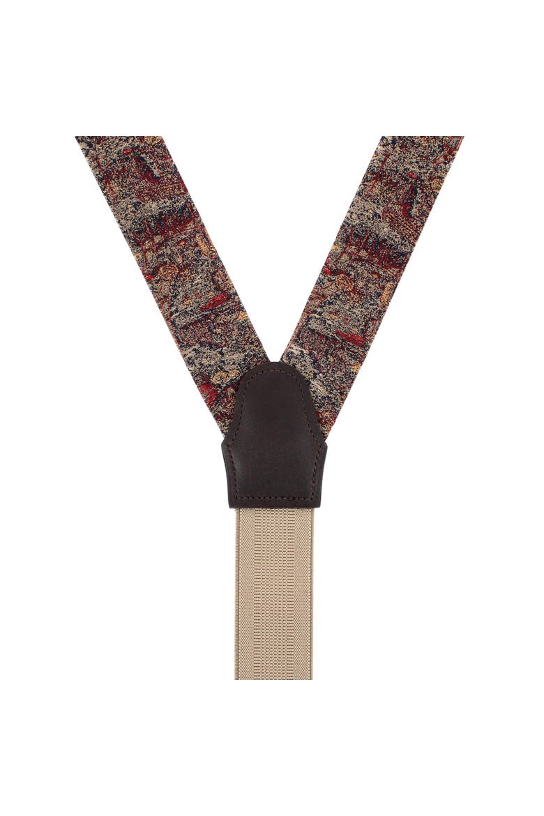 Paris Tapestry Silk Novelyt Button End Suspenders, Alternate, color, Multiple