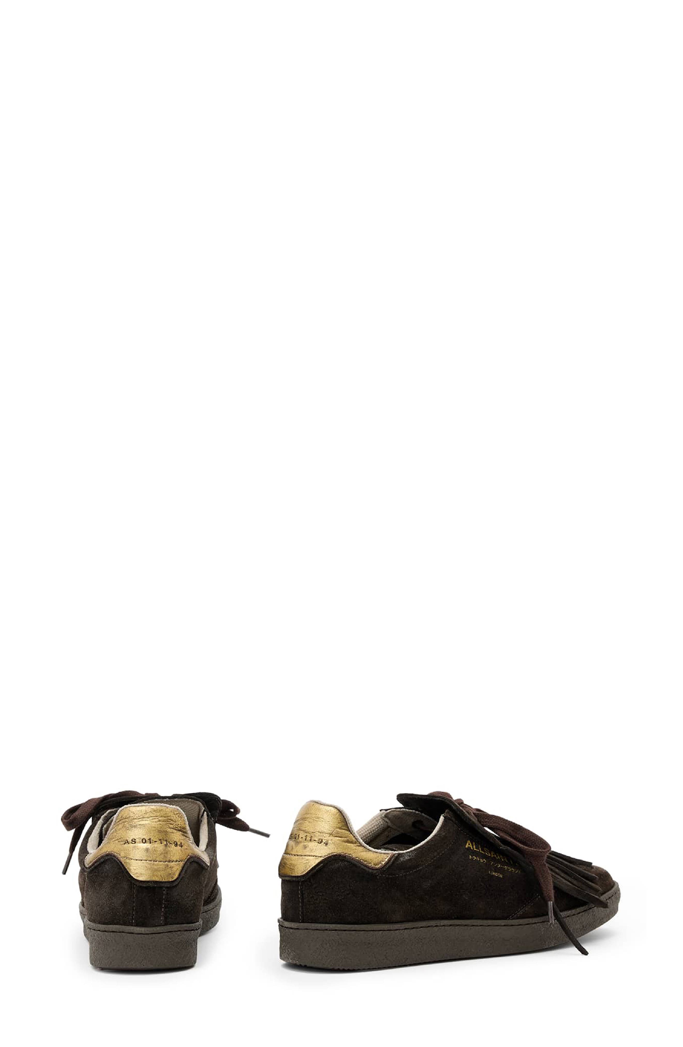 AllSaints Thelma Fringe Sneaker, Alternate, color, Bitter Brown