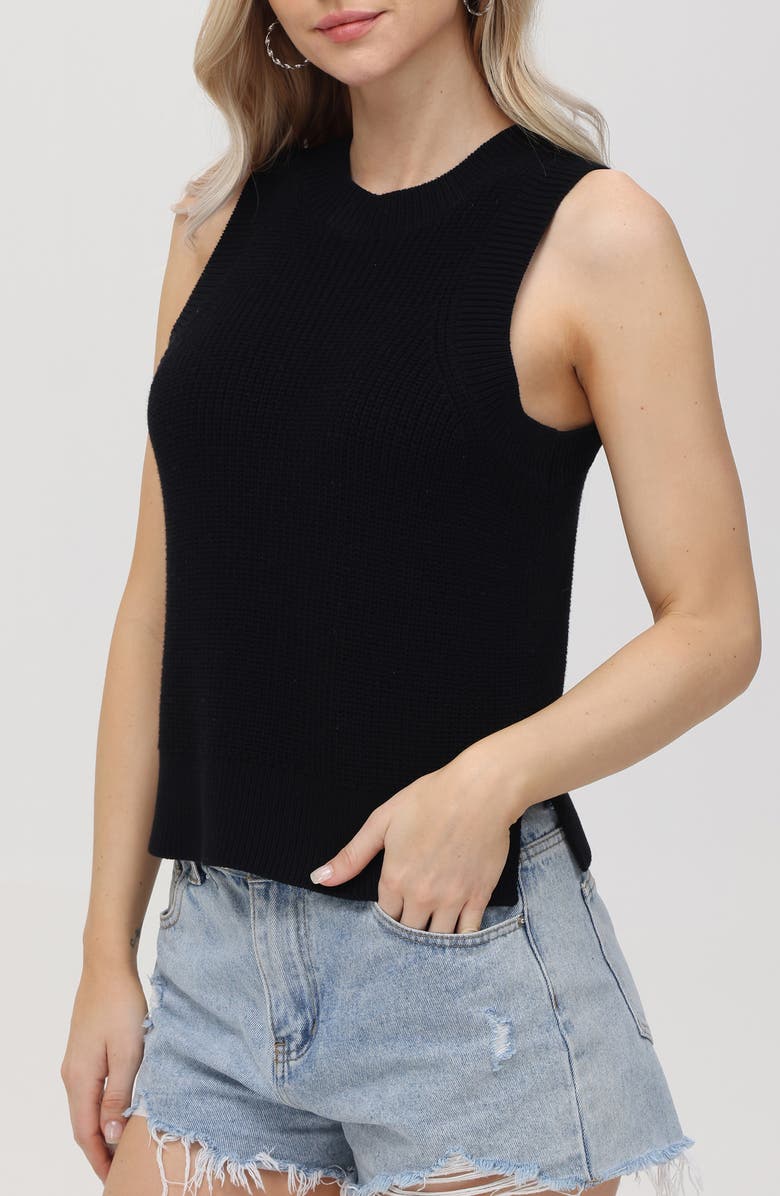 525 america Demi Cotton Sweater Vest, Alternate, color, Black