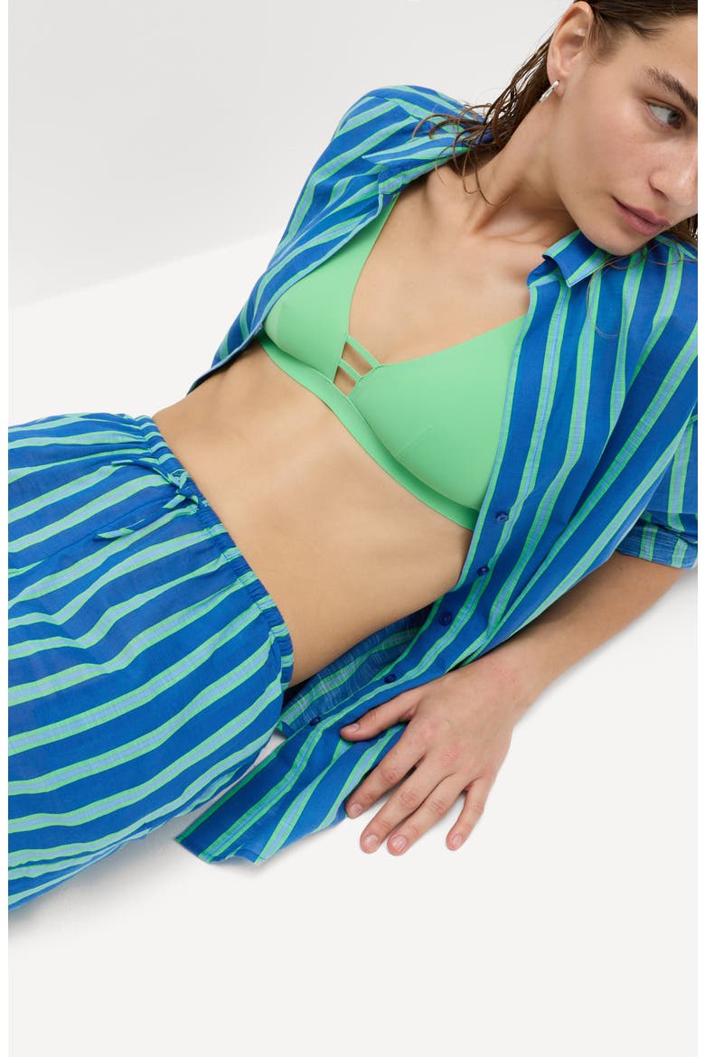 Stripe Cotton Shorts, Alternate, color, BLUE/ MULTI