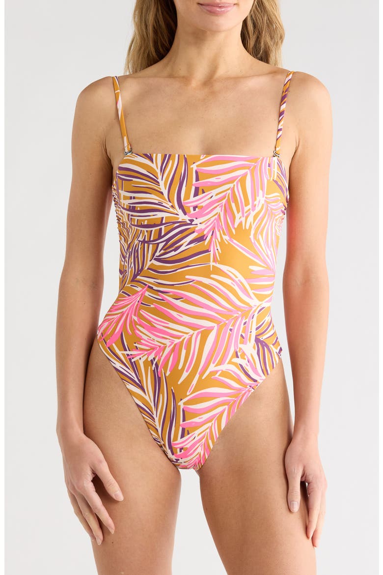Ohana Reversible One-Piece Swimsuit, Main, color, BROWN