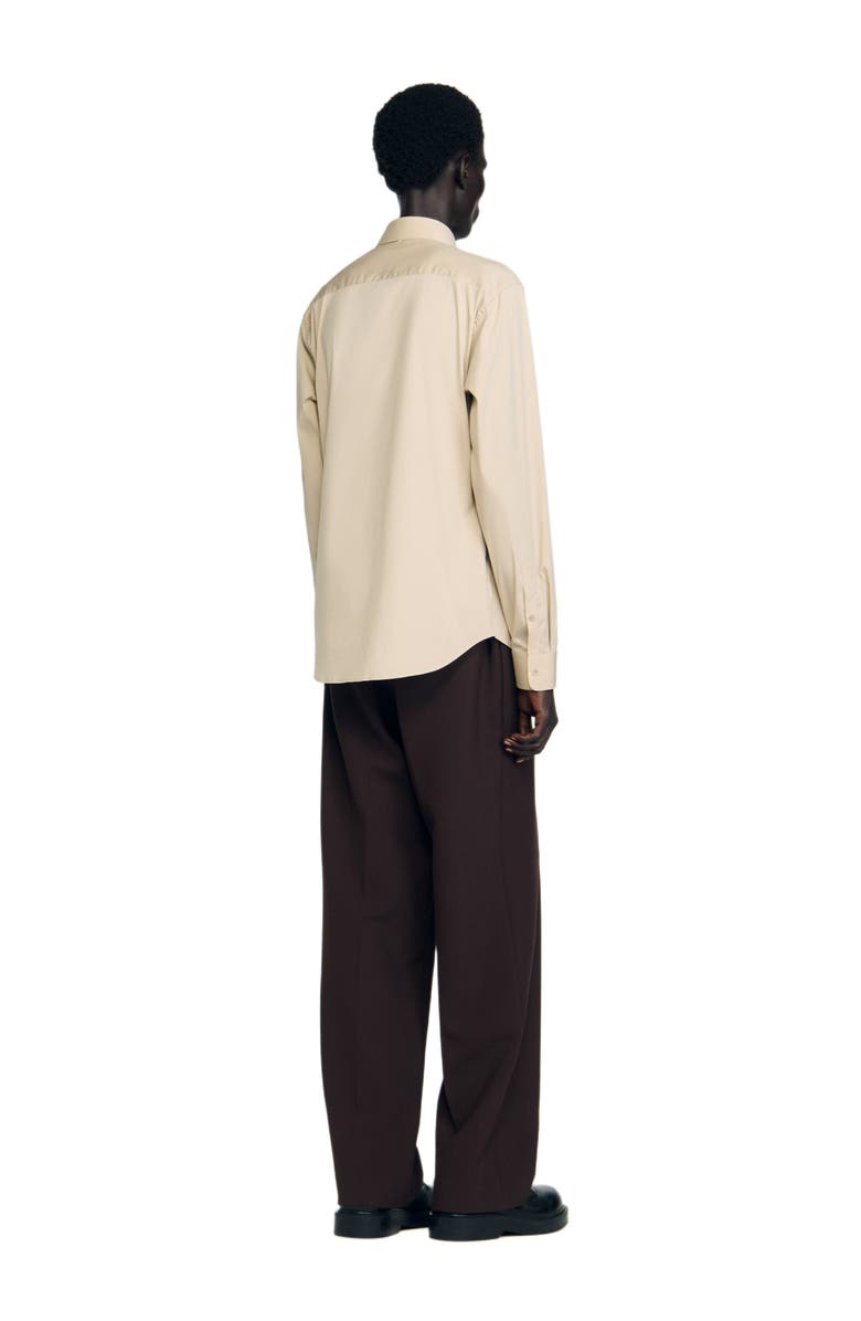 SANDRO Plain shirt, Alternate, color, Beige