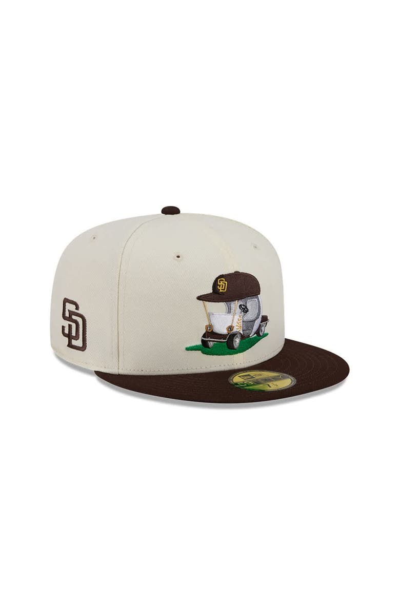New Era Men's New Era Cream/Brown San Diego Padres Bullpen Cart 59FIFTY Fitted Hat, Main, color,