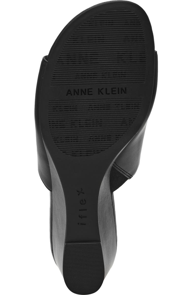 Anne Klein Charisma Wedge Slide Sandal, Alternate, color, Black Smooth