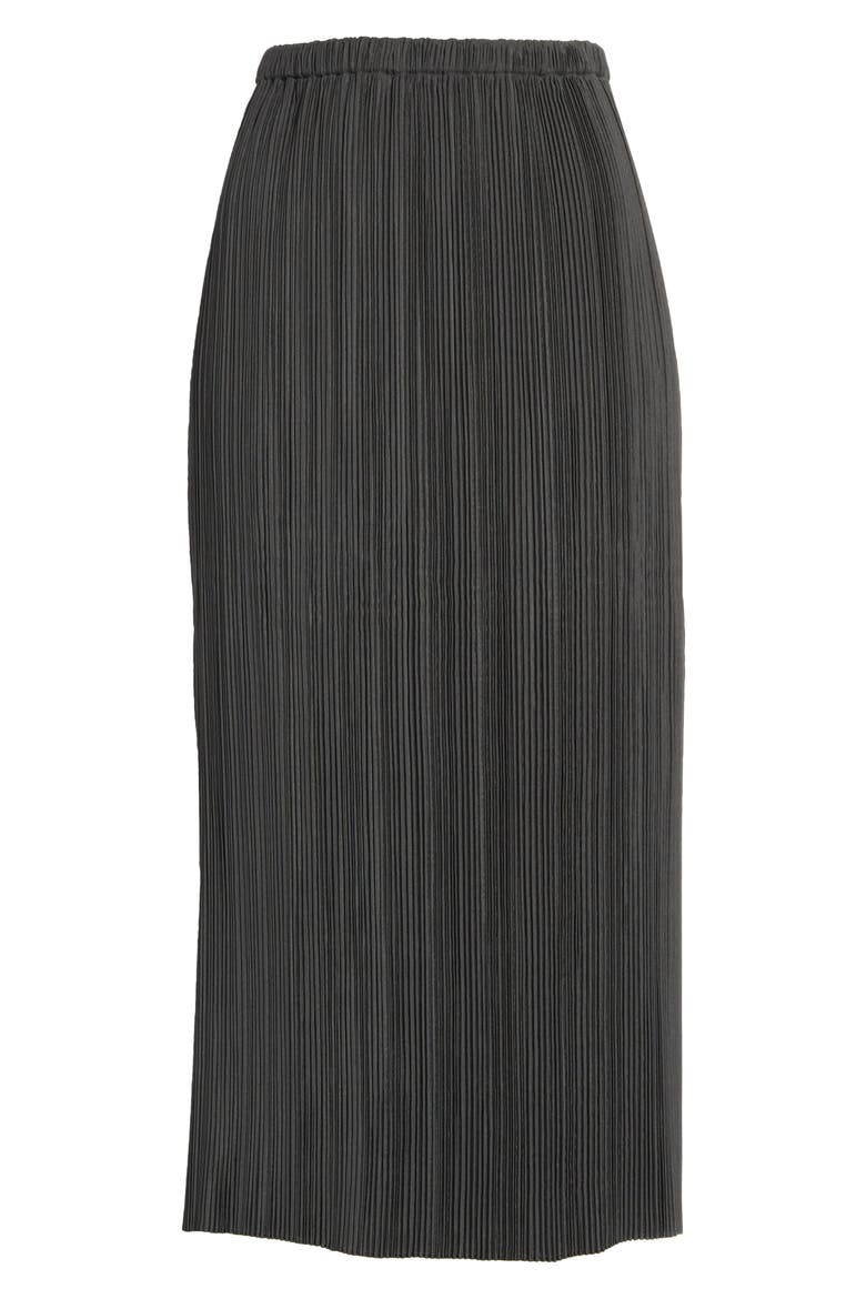 Plissé Midi Skirt, Alternate, color, DARK OLIVE