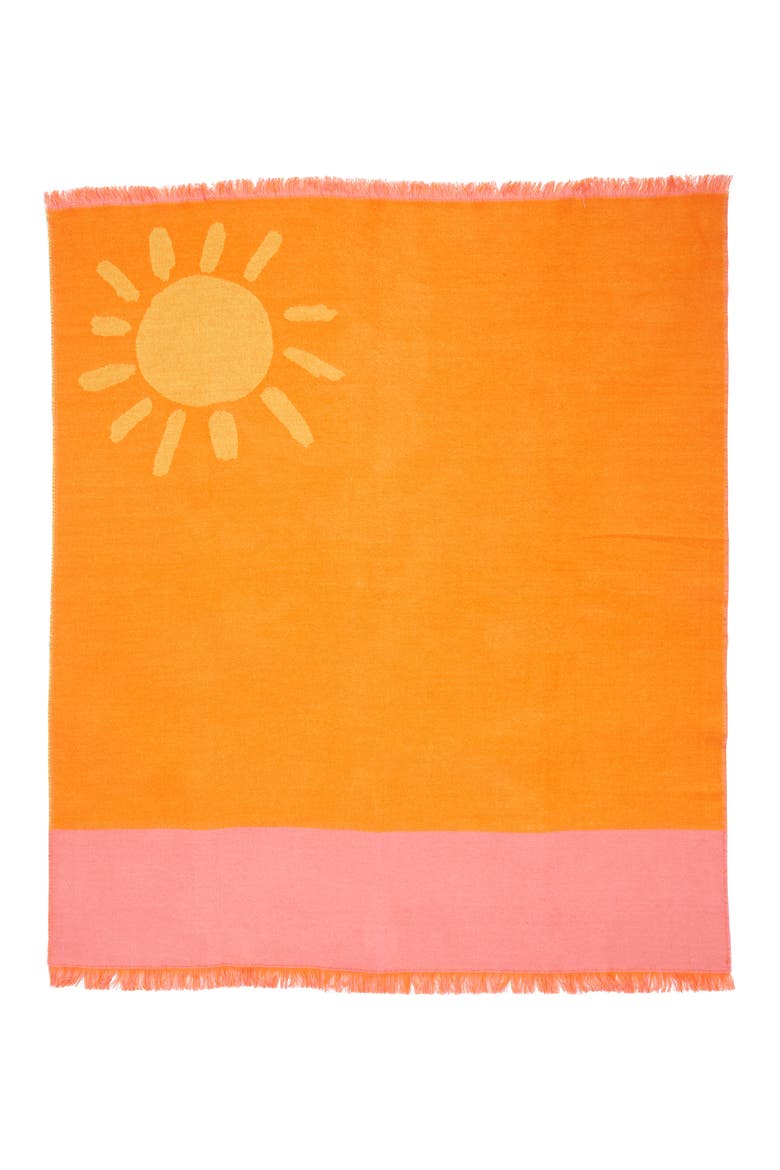 Cristina Martinez Sunshine Throw Blanket, Main, color, ORANGE FLURO SUNSHINE