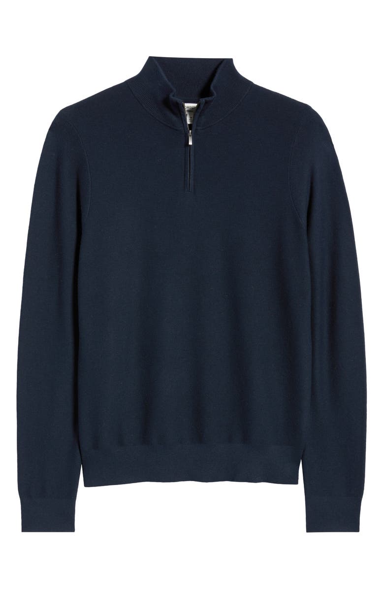 Nordstrom Linen & Cotton Blend Quarter Zip Sweater, Alternate, color, Navy Sapphire