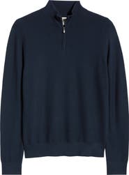 Nordstrom Cotton & Silk Quarter Zip Sweater