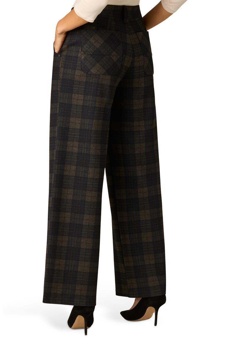 Whitney Skyrise Plaid Wide Leg Trousers, Alternate, color, NAVY GINGER SNAP MULTI