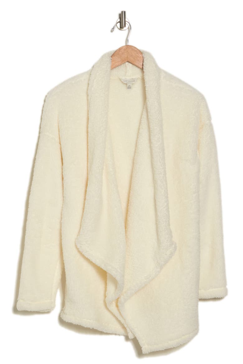 Faux Shearling Cardigan, Alternate, color, MARSHMALLOW
