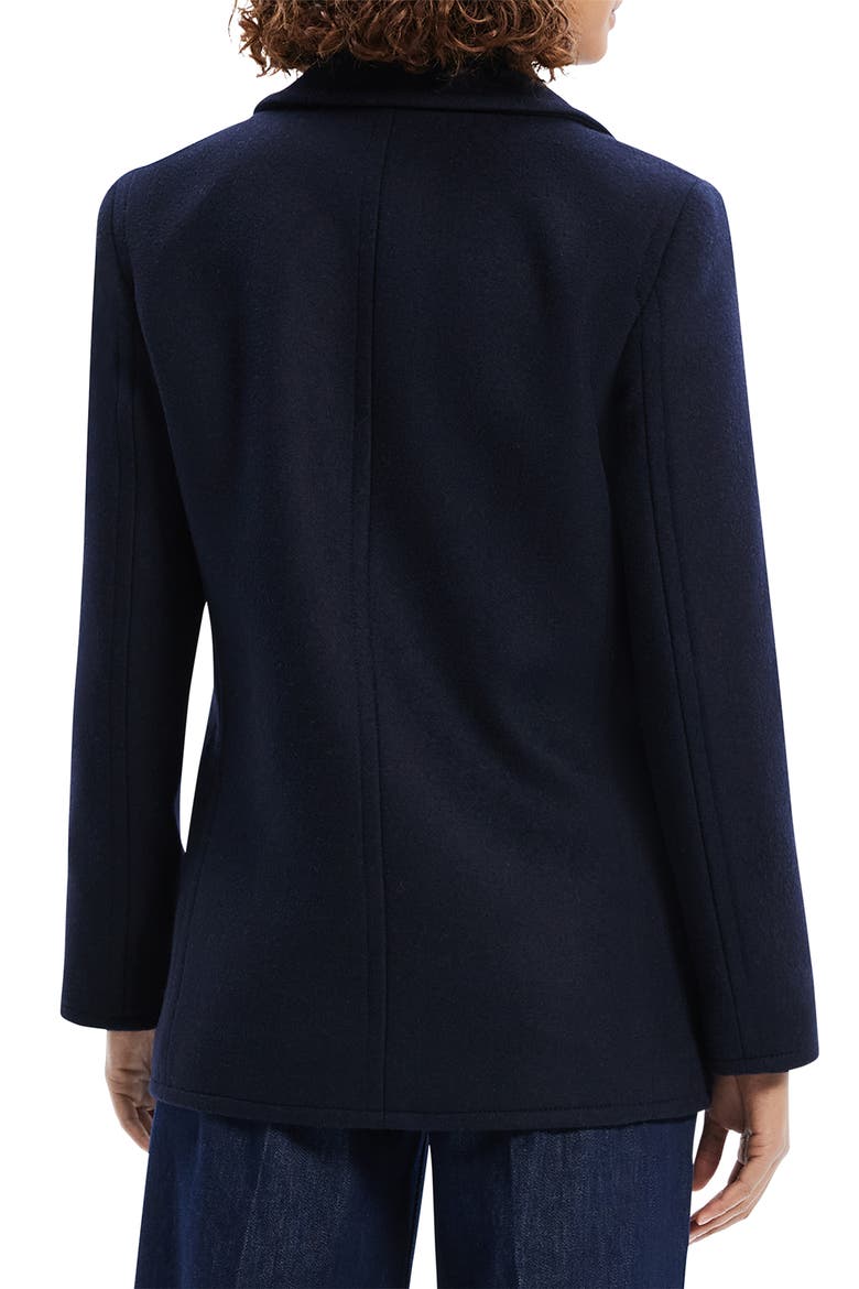 Double Breasted Wool Peacoat Blazer, Alternate, color, BALTIC