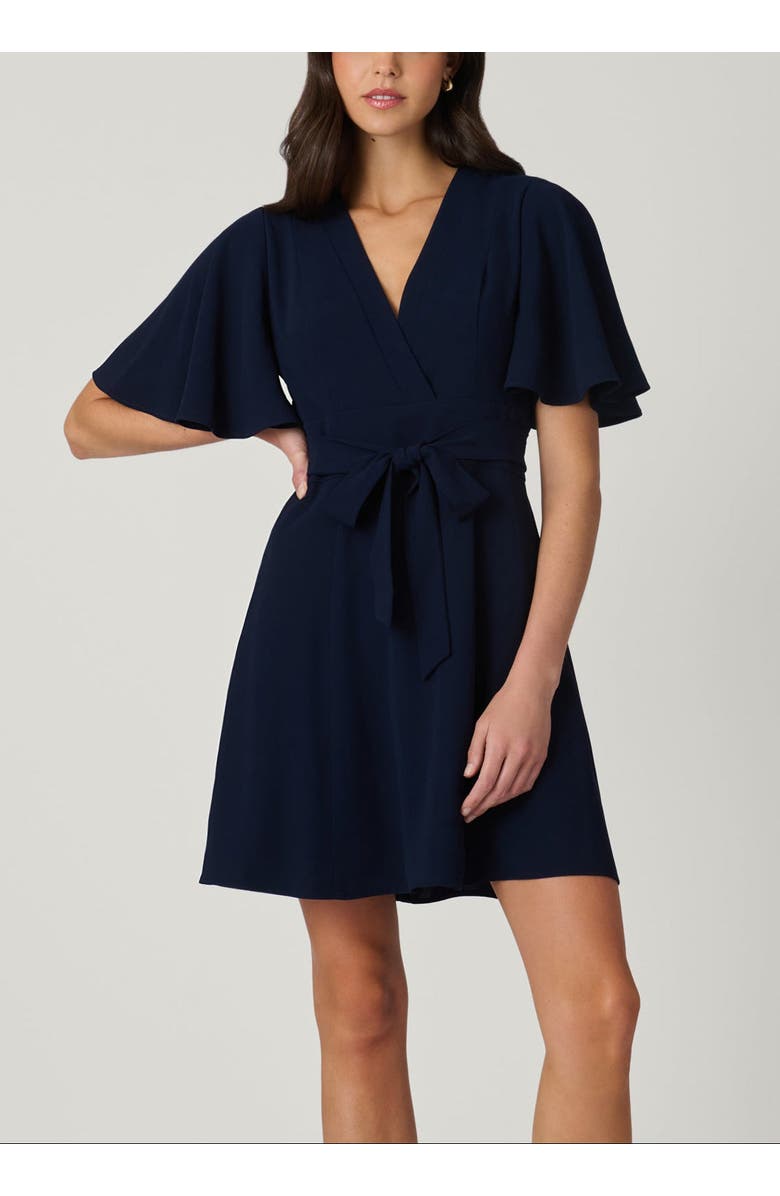 Shoshanna Sophie Crepe Dress, Main, color, Navy
