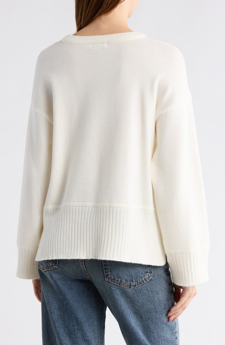 Vigoss V-Neck Sweater, Alternate, color, Creme