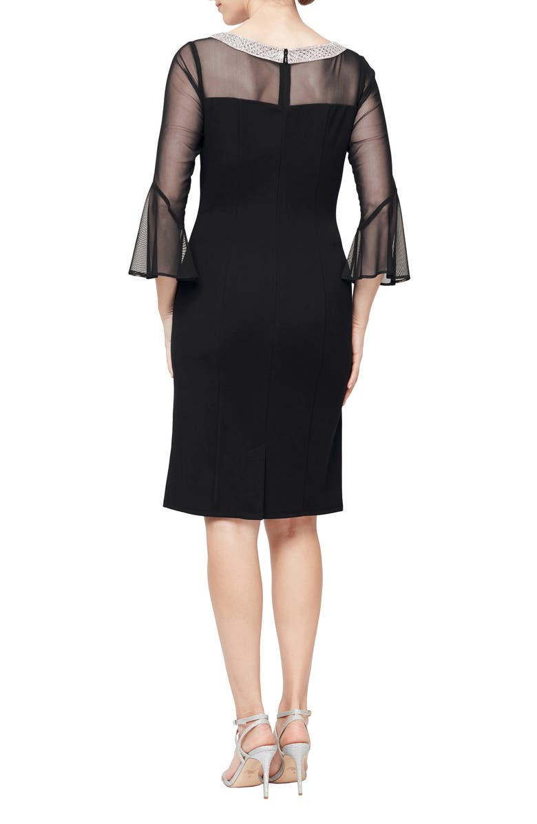 Alex Evenings Embellished Shift Cocktail Dress, Alternate, color, Black