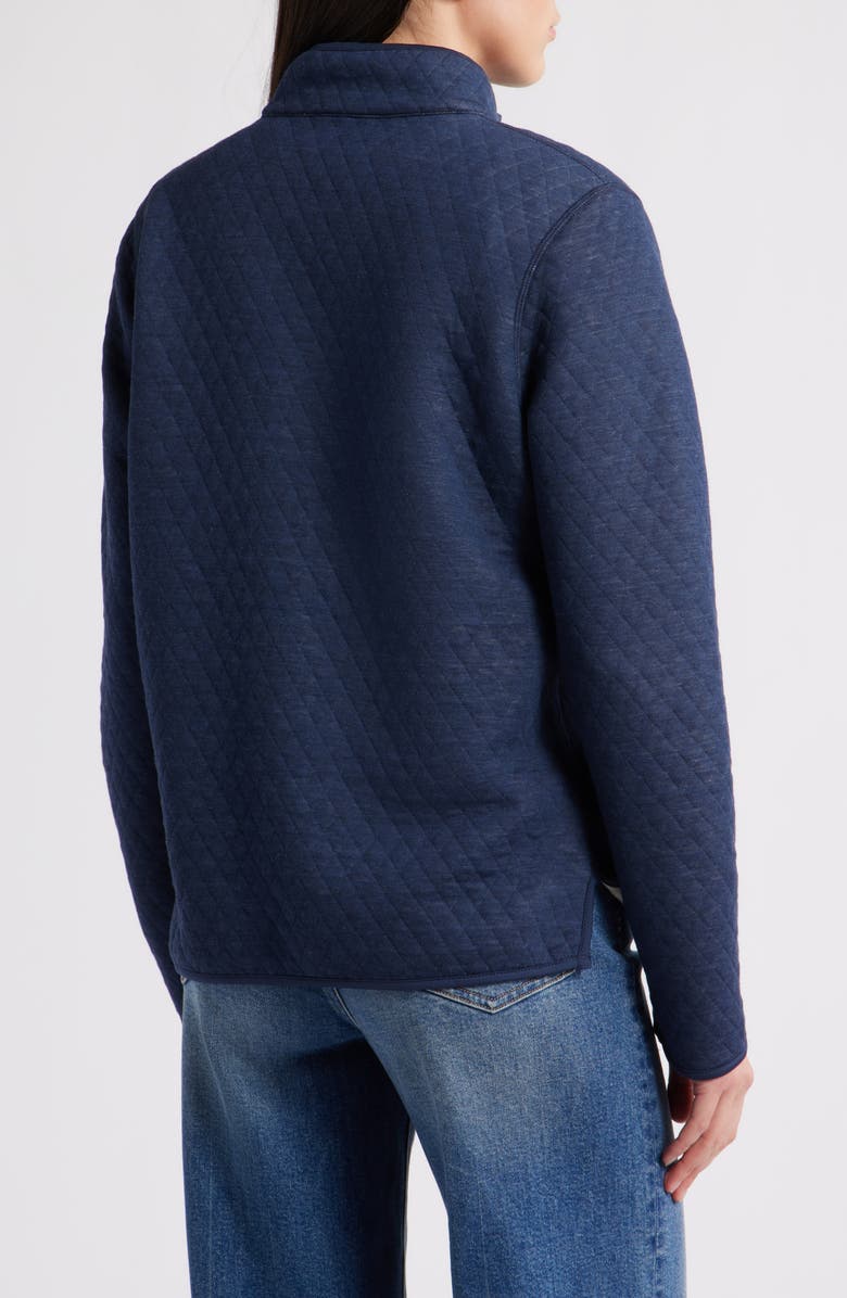 Marine Layer Corbet Quilted Reversible Pullover, Alternate, color, Navy/ Oat