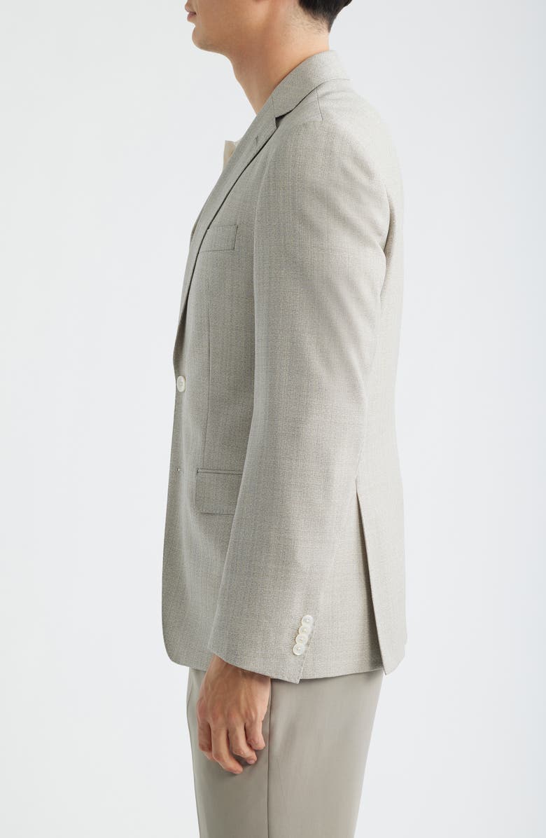 BOSS Hutson Slim Fit Tan Mélange Virgin Wool Sport Coat, Alternate, color, Open White
