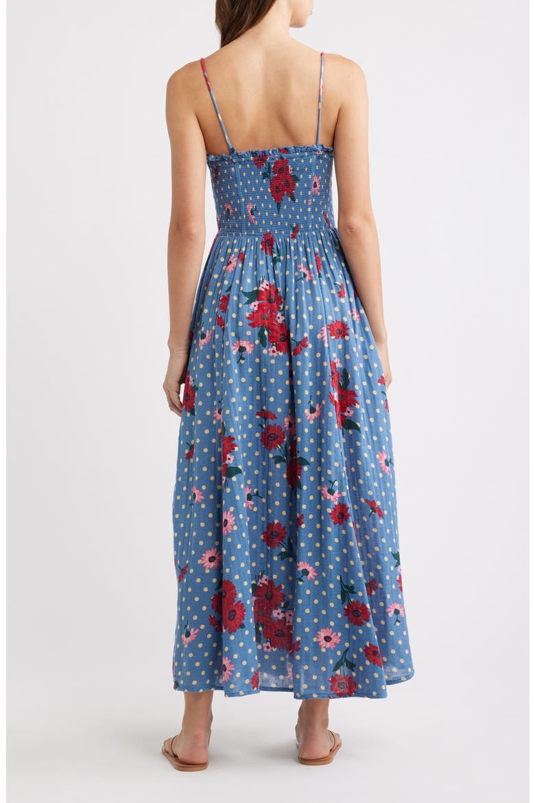 Sweet Nothings Floral Print Sleeveless Maxi Sundress, Alternate, color, BLUE COMBO