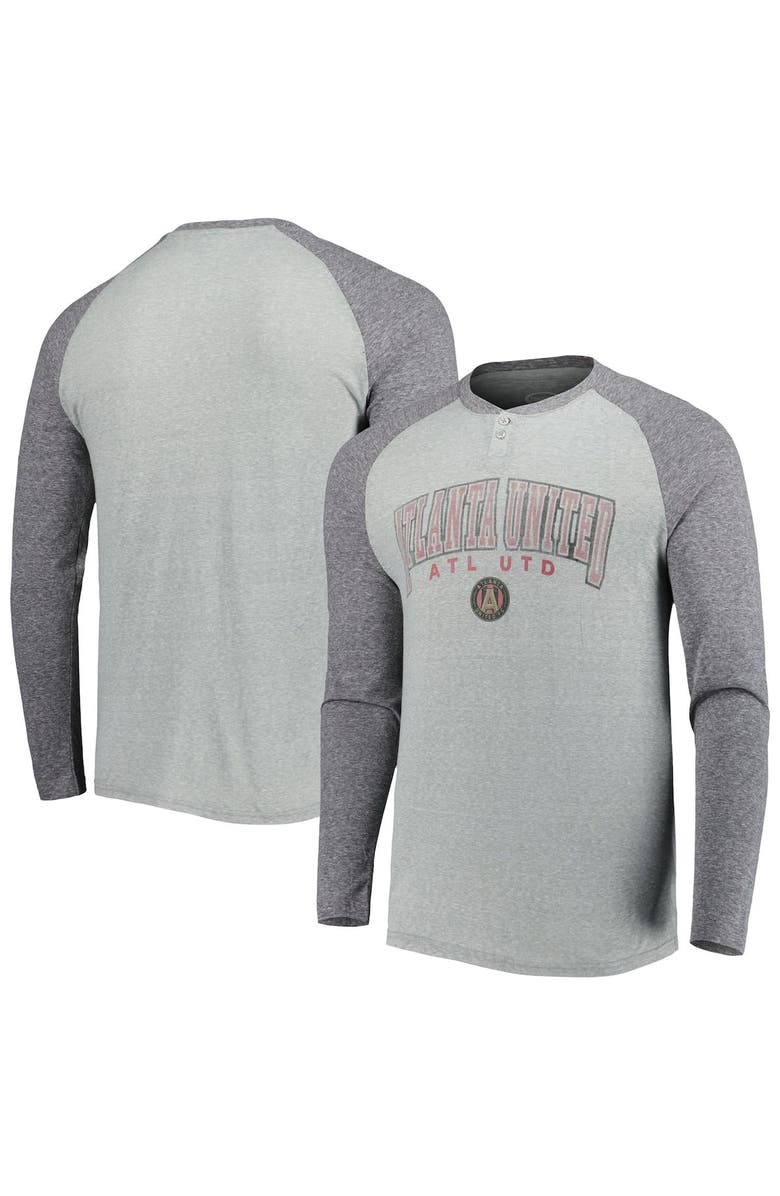 CONCEPTS SPORT Men's Concepts Sport Heathered Gray/Heathered Charcoal Atlanta United FC Ledger Raglan Long Sleeve T-Shirt, Main, color, Charcoal