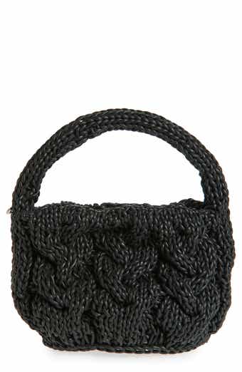 Small Cable Knit Top Handle Bag