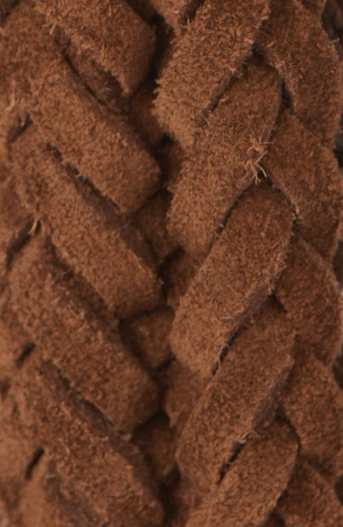 Tom Ford Angled Buckle Woven Suede Belt In Brown