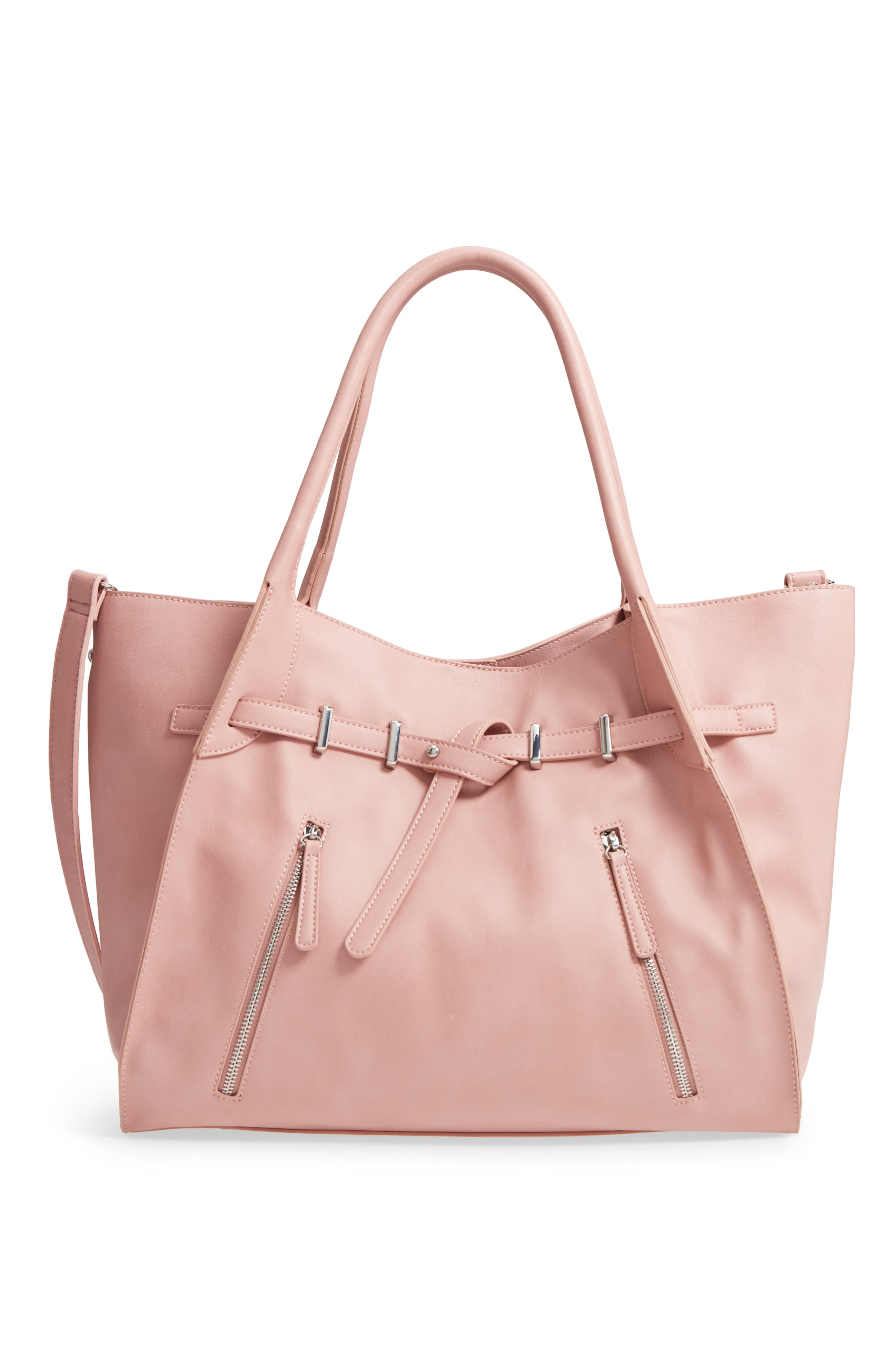 Malibu Skye Large Faux Leather Carryall Tote, Main, color, 