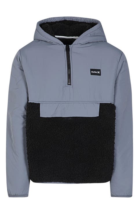 Faux Shearling Quarter Zip Pullover (Big Boy)