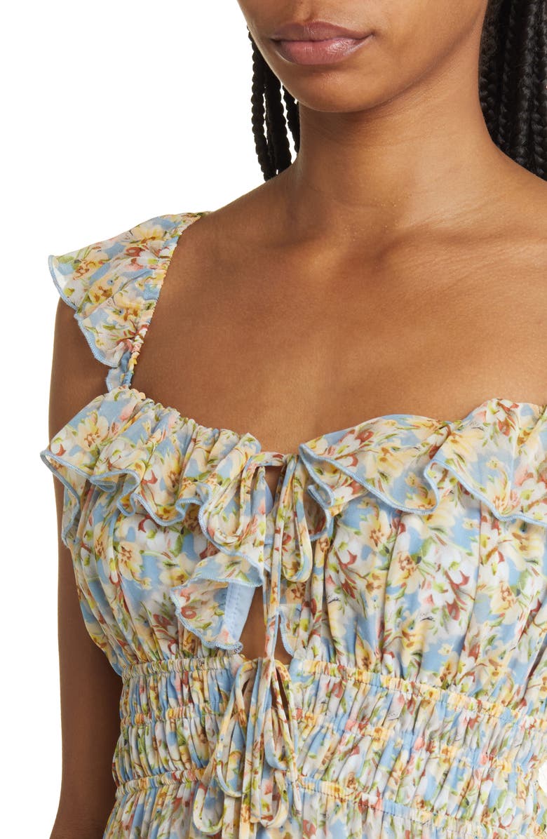 FLORET STUDIOS Floral Ruffle Tiered Chiffon Dress, Alternate, color,