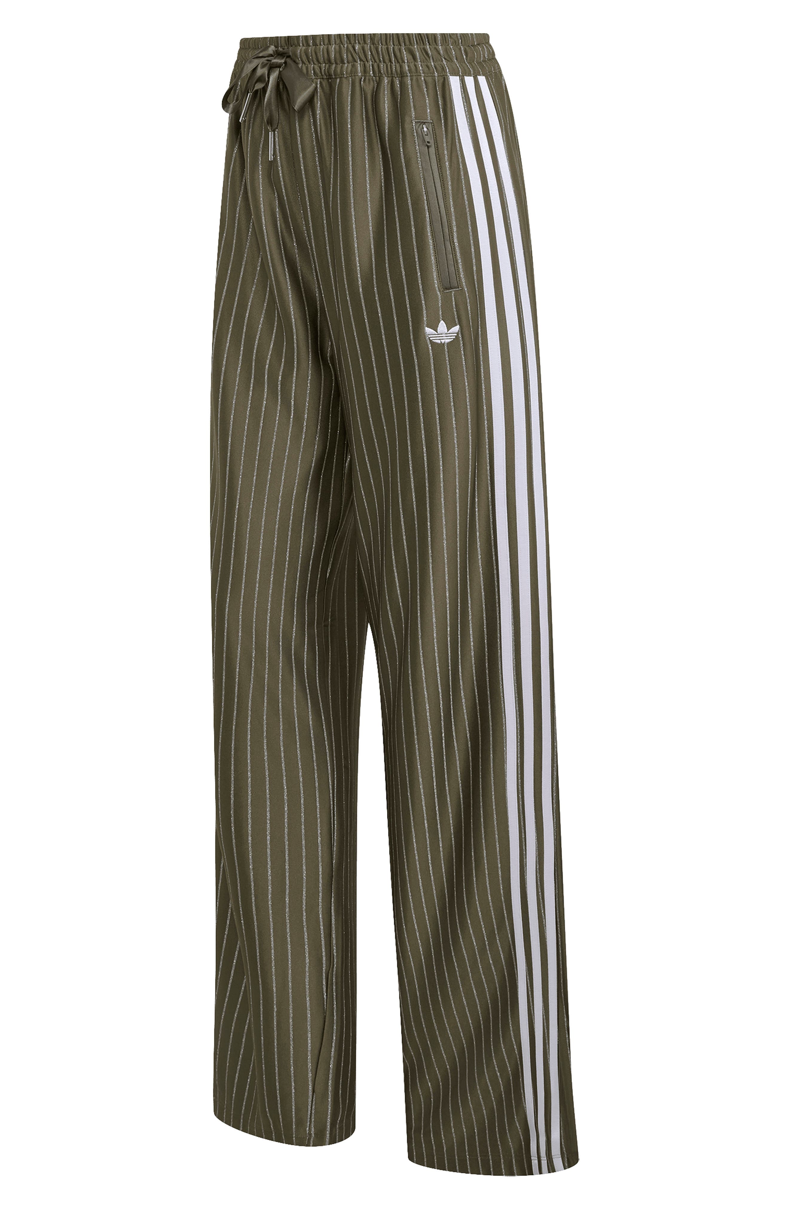Pinstripe Wide Leg Track Pants (Women) | Nordstrom