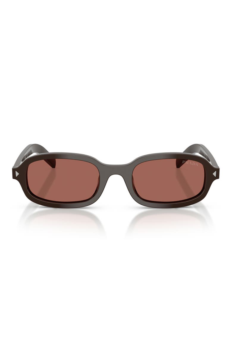 52mm Oval Sunglasses, Main, color, CIGAR / BROWN
