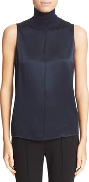 rag & bone 'Singer' Silk Sleeveless Turtleneck Top
