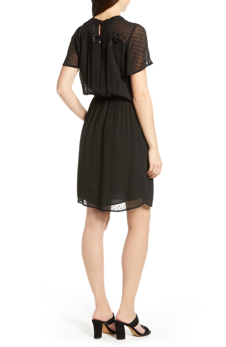 Velvet by Graham & Spencer Swiss Dot Blouson Dress, Alternate, color, 