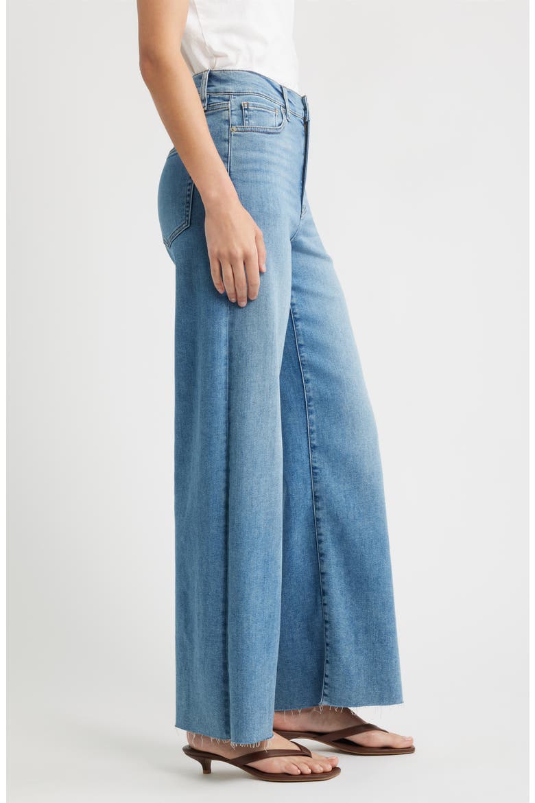 Le Slim Palazzo Raw Hem High Waist Wide Leg Jeans, Alternate, color, FLIP RAW AFTER