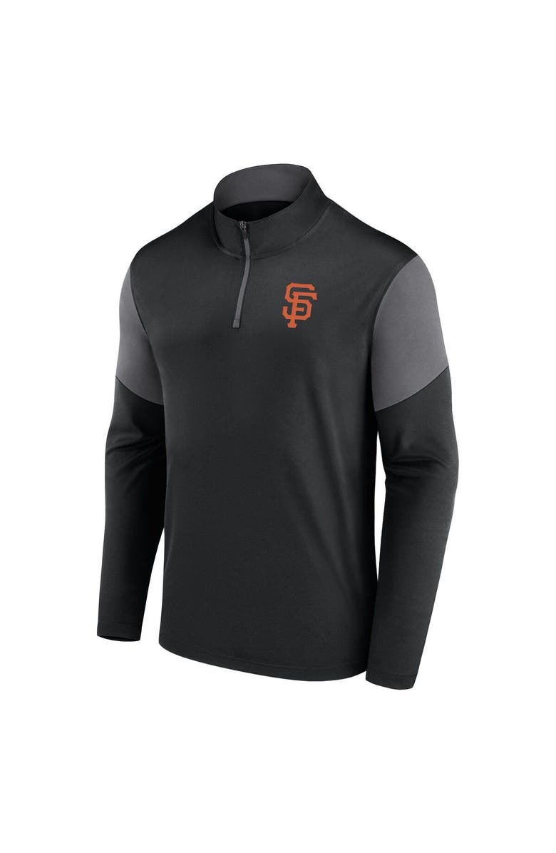 FANATICS Men's Fanatics Branded Black San Francisco Giants Logo Quarter-Zip Top, Alternate, color, Black