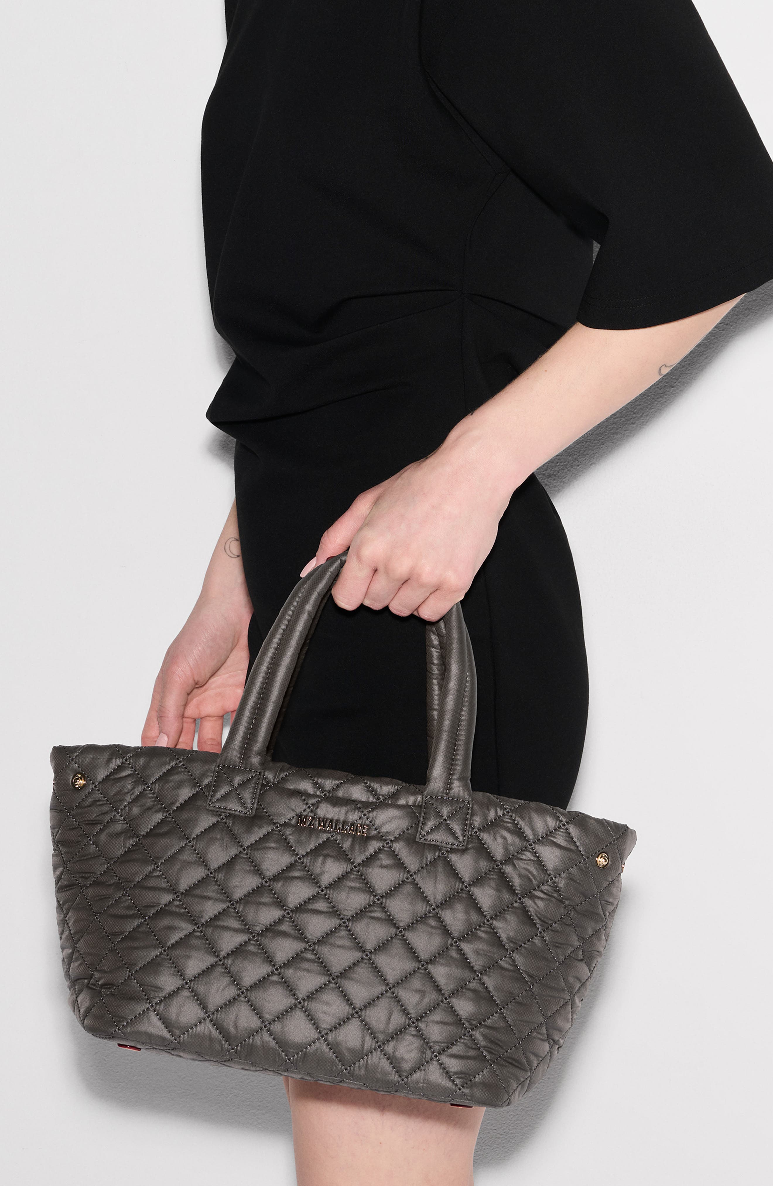 MZ Wallace Small Metro Quilted Nylon City Tote, Alternate, color, Magnet