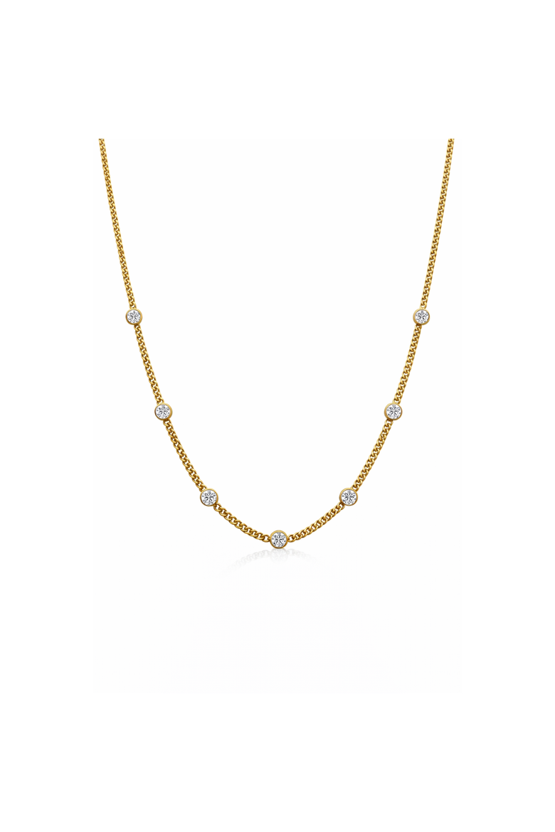 Seraphina Bezel Link Necklace, Main, color, Gold