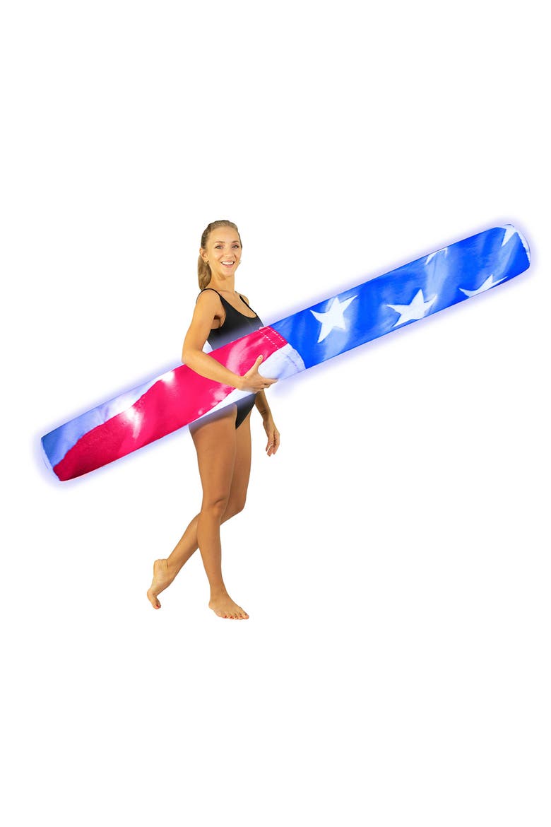 Stars & Stripes LED Noodle Pool Float, Alternate, color, RED
