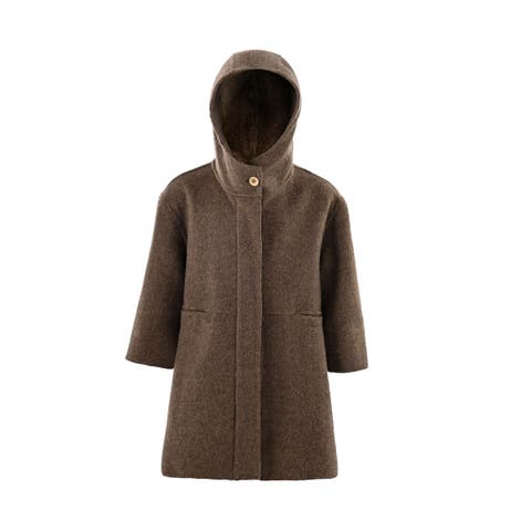 Hooded Wool Coat & Mittens Set (Toddler, Little Kid & Big Kid)