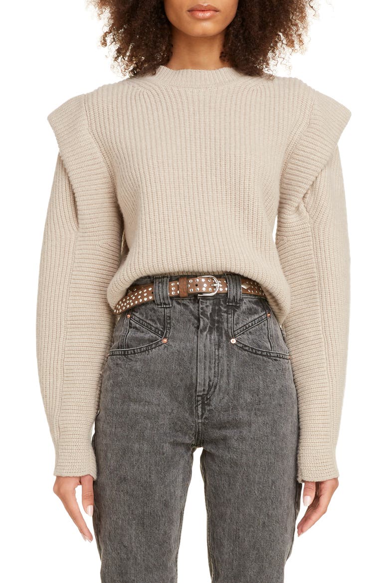 Layered Cashmere & Wool Sweater, Main, color, BEIGE