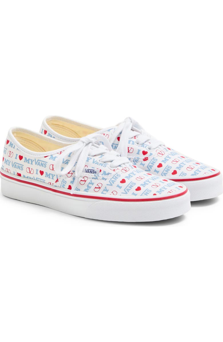 Valentino Garavani x Vans Authentic Low Top Sneaker, Main, color, Bianco/ Rouge/ Atlantique