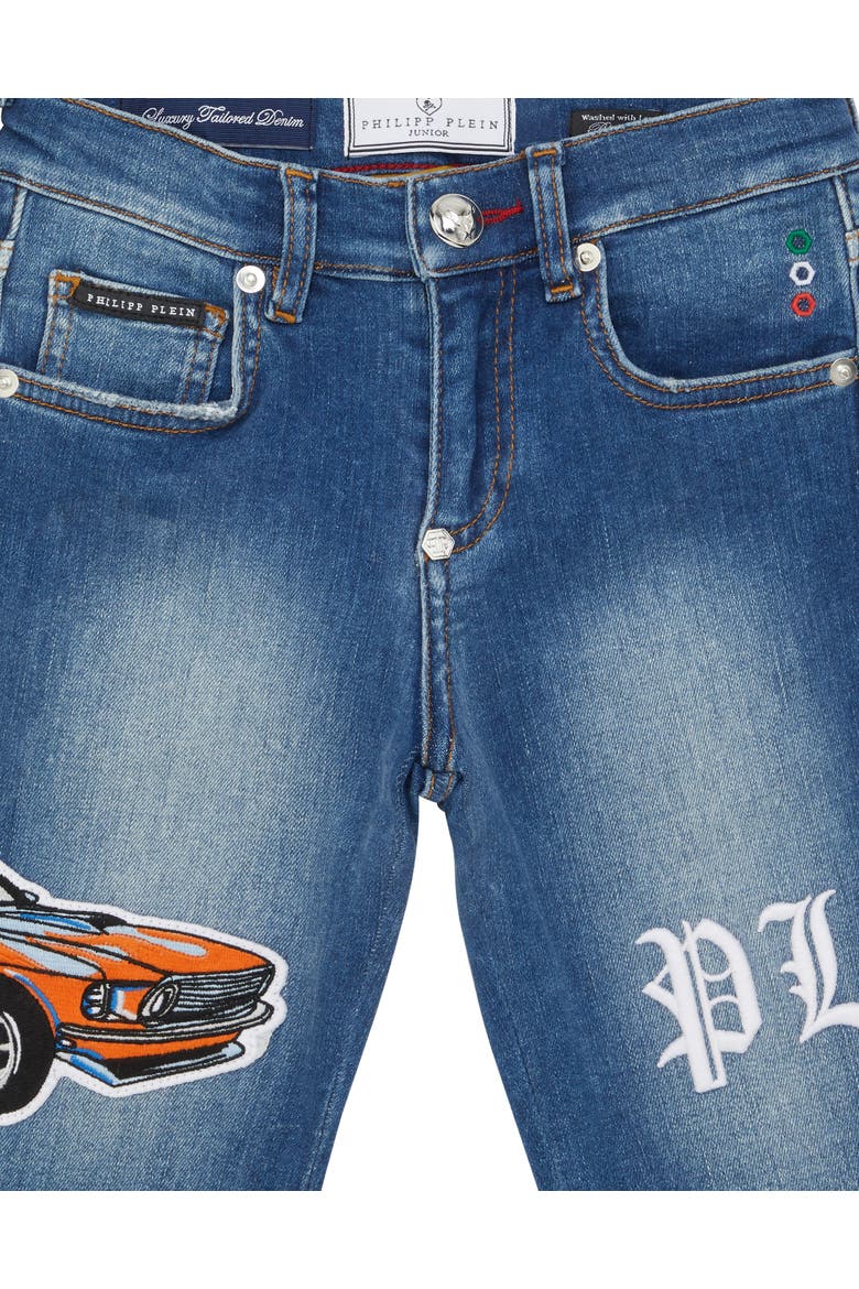 Denim Shorts Formentera Cars Racing Boy, Alternate, color, BlueShark
